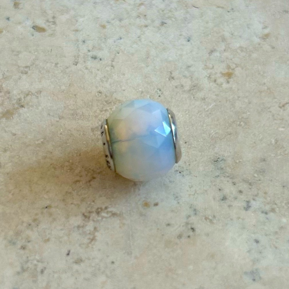 Pandora Jewelry Opalescent Geometric Facets Sterling Silver Charm Retired